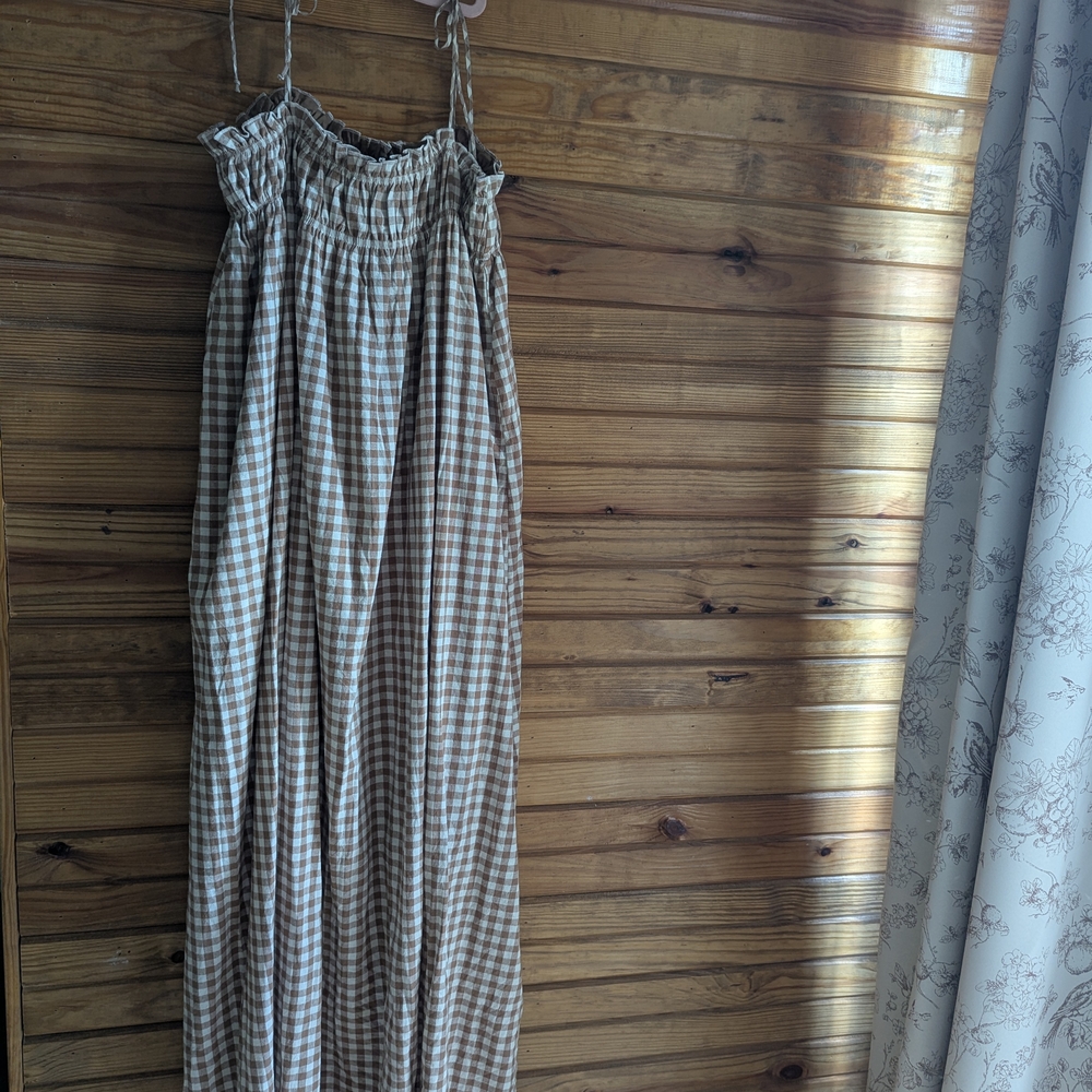 Petal & Pup Brown Checkered Dress